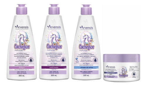 Shampoo +condicionador +ativador Arvensis Cachinhos Crespo