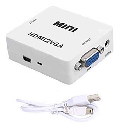 Conversor Convertidor Adaptador Hdmi A Vga Audio Cable Usb