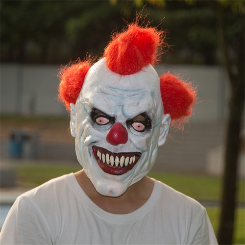 Máscara De Payaso Malvado Con Cabeza De Payaso Para Hallowee