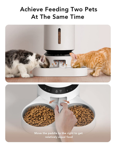 Alimentador Automático De Gatos Petlibre 5l Wifi Para 2 Ga