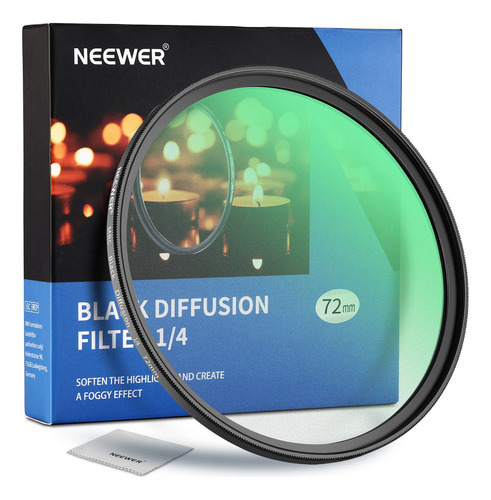 Neewer 72mm Negro Difusión 1/4 Filtro Mist Dreamy Cinematic