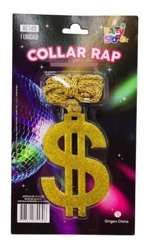 Collar Pesos Dolar Oro Gigolo Rapero Disfraz Halloween