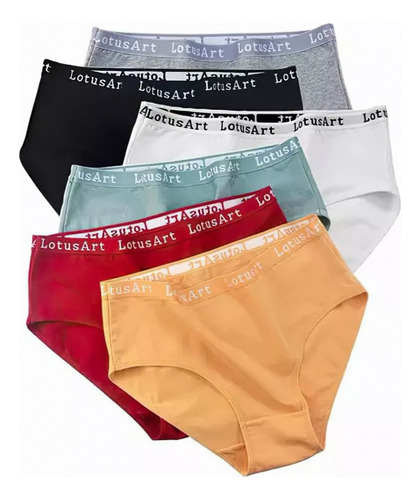 Pack 6 Bragas Algodón Transpirables Para Mujer