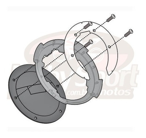 Flange Fixação Bolsa Tanque Givi Bf10 Suzuki Dl650 Dl1000 