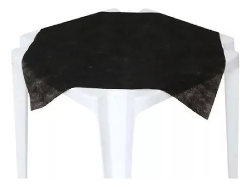 Toalha De Mesa De Plástico Perolizada Lisa 80x80 Descartável Cor Preto