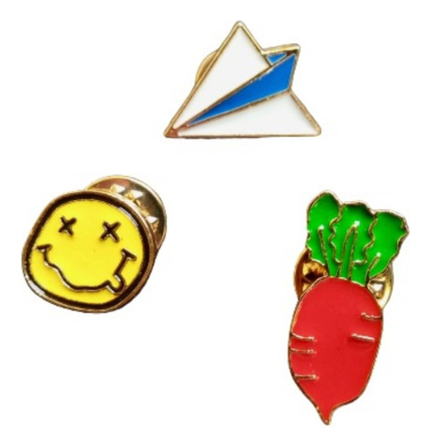 Pin Metalico X3 Unidades (kitx3). Carita Avion