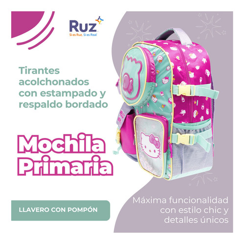 Mochila Primaria Infantil Sanrio Hello Kitty 20 L Rosa Estampado Rosa Estampado