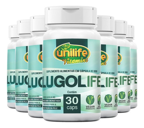 Kit 5 Lugolife Suplemento Alimentar De Iodo Unilife - 30 Cáp Sabor Sem Sabor