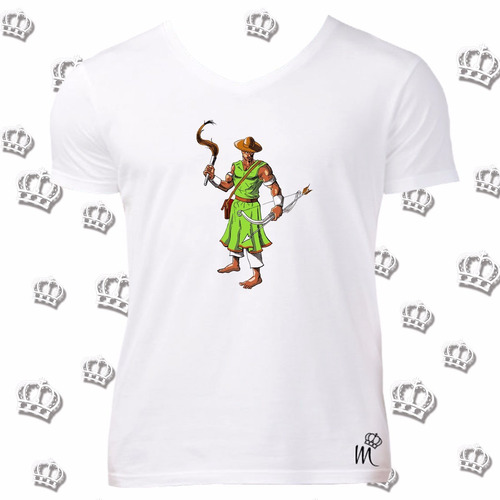 Camiseta Gola V Logun Edé Orixá Umbanda Candomblé