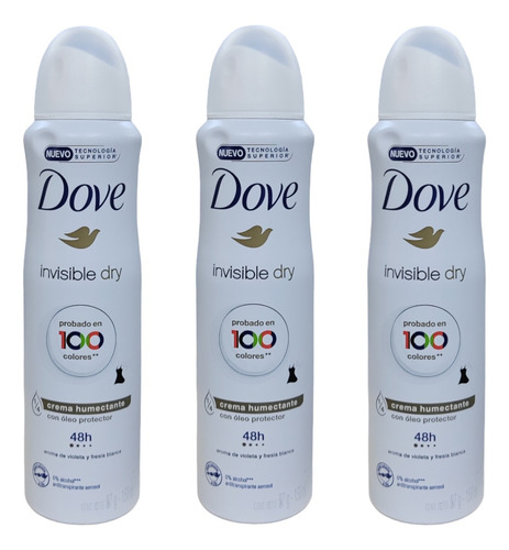 Pack X3 Desodorante Dove Invisible Dry 48h