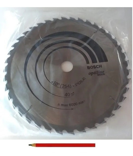 Hoja Sierra Circular Bosch Para Madera 254mm 40 D + Regalo