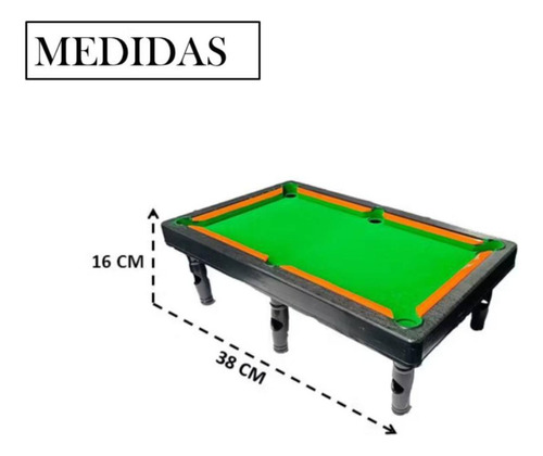 Mini Mesa De Sinuca Infantil Completa Divertida Tecido Preto
