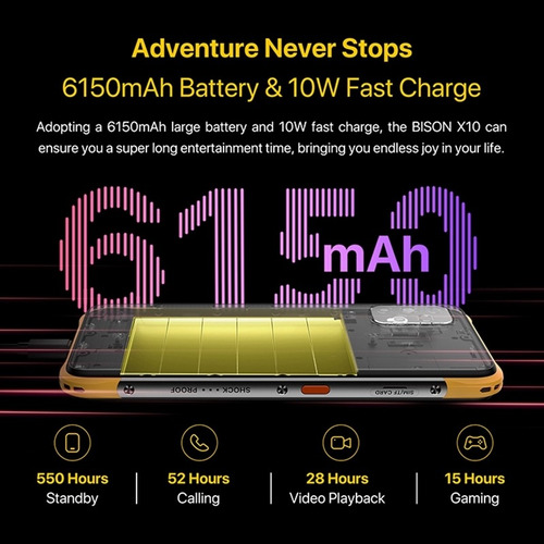 Celular Bison X10 | Resiste Caidas, Agua Y Temperatura