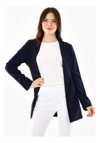 Blazer Negro De Crepe 