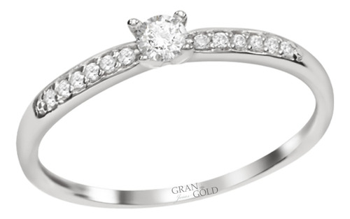 Anel Feminino Solitario Noivado Casamento Ouro 18k Diamante