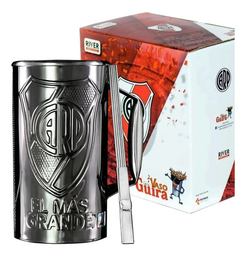 Vaso Guira Relieve Pro Oficial River Con Raspador - Oddity