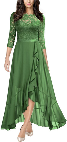 Vestido Miusol Mujer  Elegante Floral Fiesta Boda Verde C