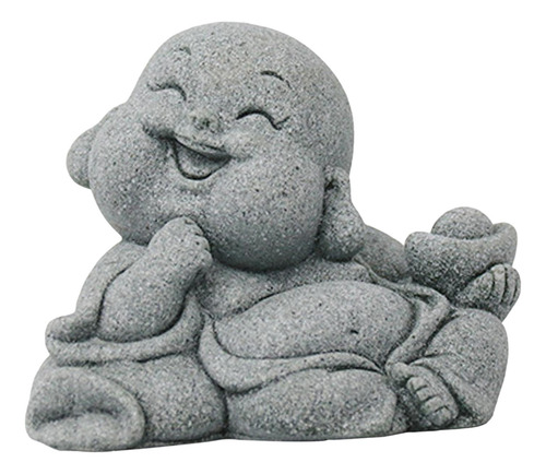 2 Bonita Estatua De Buda De Piedra , Figurita En Miniatura,