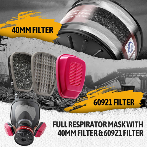 Máscara Antigas Wofai Cara Completa Reutilizable Con Filtros