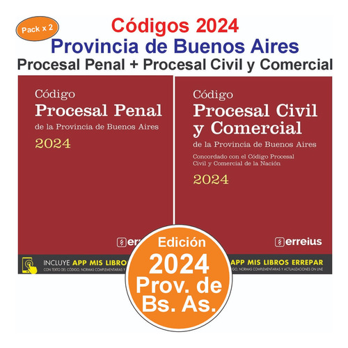 Pack Códigos Procesal Civil Y Penal De Buenos Aires 2024
