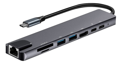 Apadtador Hub Usb C Pc Mac 8 En 1 Multifuncion Pro 10gbps