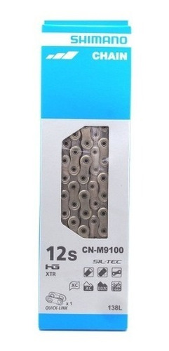 Corrente De Bicicleta Shimano Xtr M9100 11v Ou 12v De X Para Coroa Única Cor