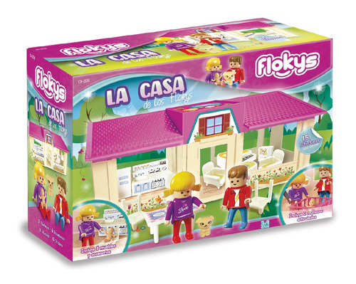 Imagen 2 de 11 de Rasti Set Casa De Los Flokys + Mix Rasti Nena 200 Pzs C