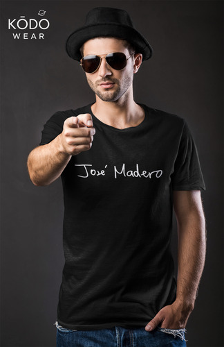 Playera Negra Unisex José Madero 100% Algodón | Fan T-shirt