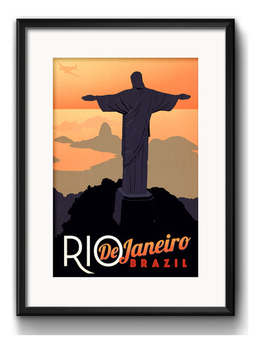 Cuadro Rio De Janeiro Brasil Cristo Decoracion Con Paspartú