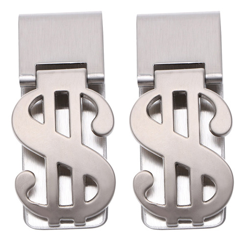 Pinza Para Billetes Dollar Clip De Acero Inoxidable, 2 Unida