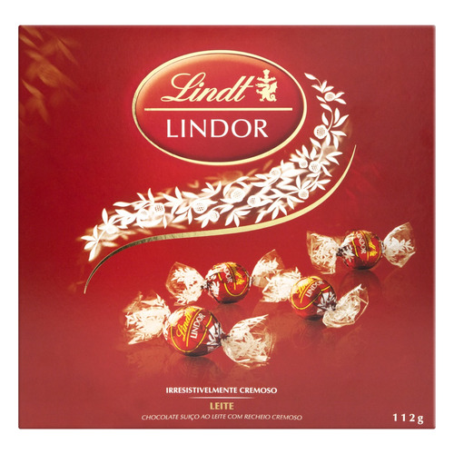 Chocolate ao Leite Cremoso Lindor Lindt  caixa 112 g