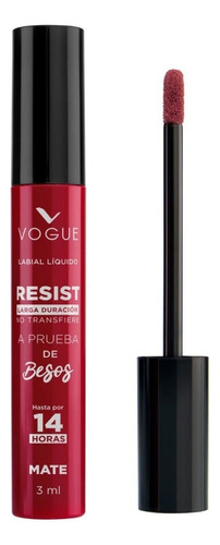 Labial Liquido Vogue Resist Larga Duracion Acabado 100% Mate