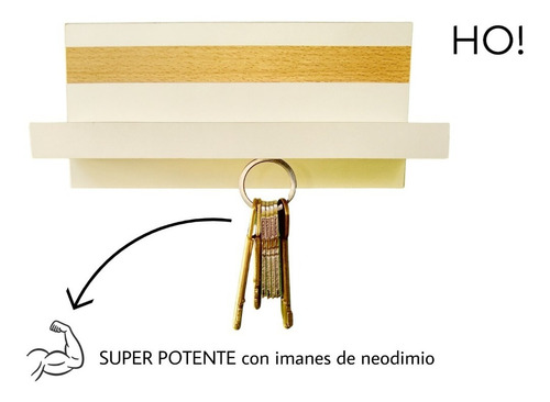 Imagen 4 de 5 de Porta Llaves Llavero De Pared Magnético C/estante (6 Imanes)