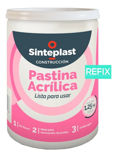 Pastina Acrilica Lista Para Usar Sinteplast 1,25 Kg Blanco