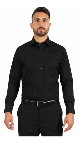 Camisa Negra O Blanca Lisa Para Hombre