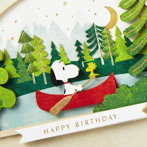 Tarjeta De Cumpleaños Signature Peanuts (snoopy Canoe)