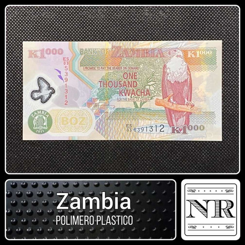 Imagen 1 de 4 de Zambia - 1.000 Kwacha - P #44 H - Polímero Plástico