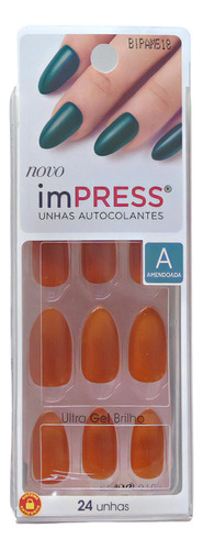 Unhas Autocolantes Kiss Impress Amendoada Citrine