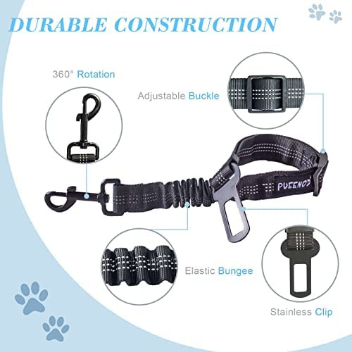 Paquete De 2 Cinturones De Seguridad Para Perros, Cinturones