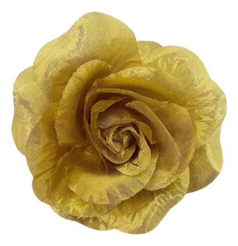 Presilha Rosa Flor De Cabelo Dourado P/ Pombagira E Cigana