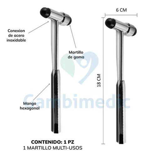 .. Martillo Reflejos Buck Percusion Neurologico Doble Cabeza