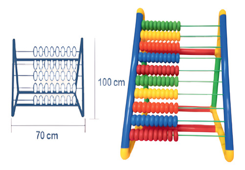 Ábaco Piramidal De 10 Líneas Gigante, Didáctico Matemáticas