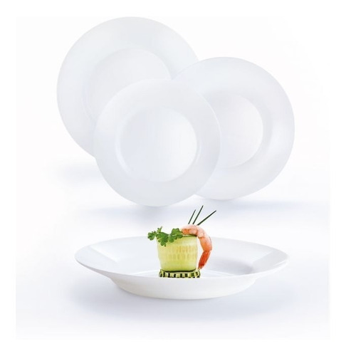 Plato Postre Luminarc Everyday Vidrio Blanco Templado 19x6cm