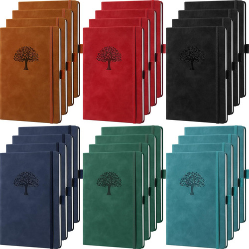 Qeeenar 24 Cuadernos A Granel De 5.7 X 8.3 Pulgadas De Cuero