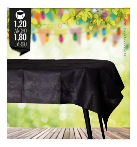 Mantel Rectangular Friselina Special 1.20x1.80m Color Negro Liso