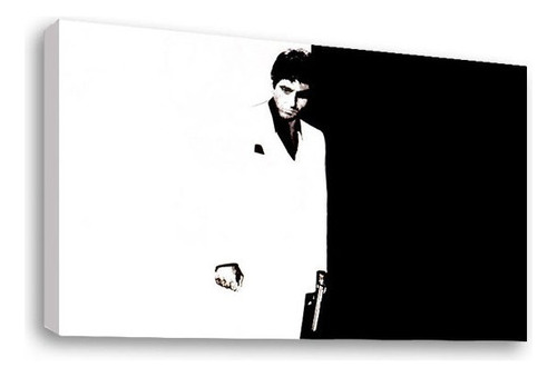 Cuadro Decorativo Canvas Moderno Scarface Con Bastidor Color Natural Armazón Natural