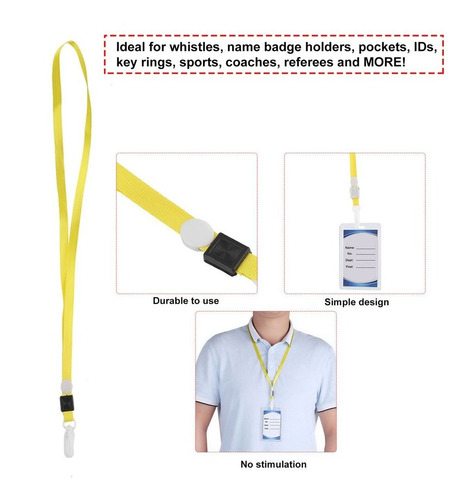 50pcs Lanyard Identificación Nombre Insignia Tarjeta De Neg