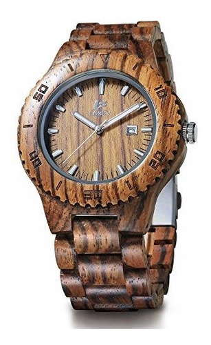 Leeev Ev1969 Del Reloj Para Hombre De Madera Hechos A Mano H