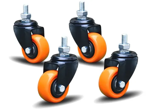 comprar 4 Rodizo Giratório 3 Pol Com Espiga Sem Freio Laranja Colson