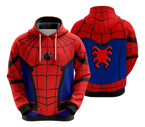 Moletom Blusa Spider Homecoming Mcu Canguru Casual Ref0626